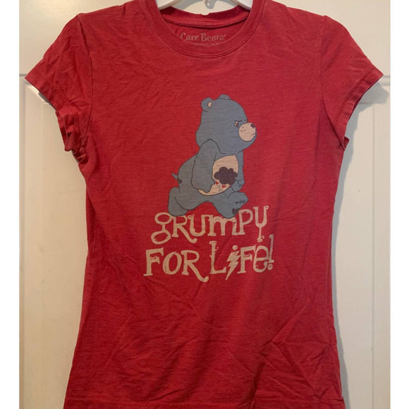 Care Bears Tops - Care Bear Grumpy Bear tshirt. Size L. Red in color. Good condition.